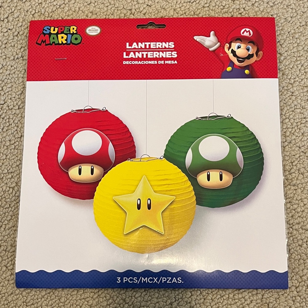 Super Mario Brothers Lanterns 9.5" (Pack of 3) Decorative Party